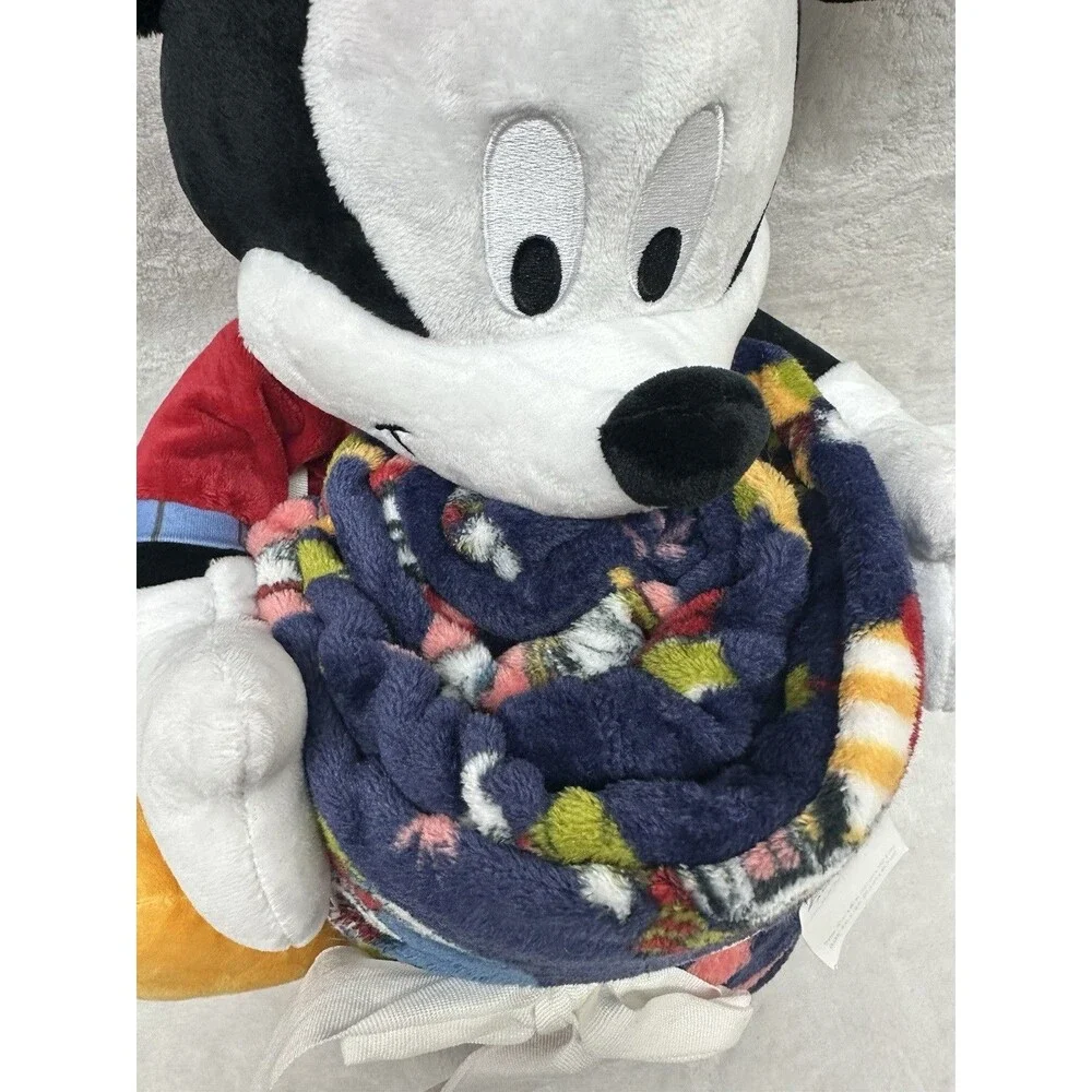 Disney Mickey Mouse Buddy Blue Plush Throw Blanket Combo Set 50